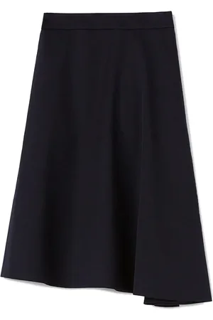 Jil Sander Falda midi con dobladillo asimétrico
