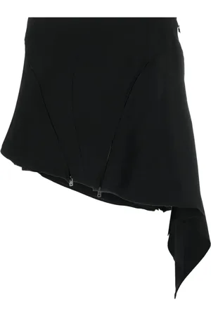 MUGLER Falda corta asimétrica drapeada