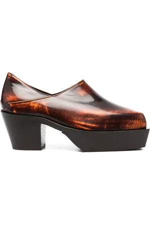 ECKHAUS LATTA Zuecos de piel Cowboy con tacón de 65mm