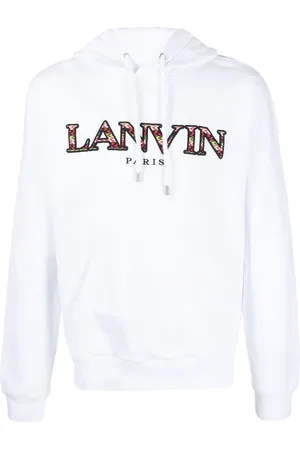 Lanvin Hoodie con logo bordado y cordones