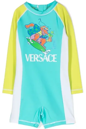 VERSACE Traje de baño con logo estampado