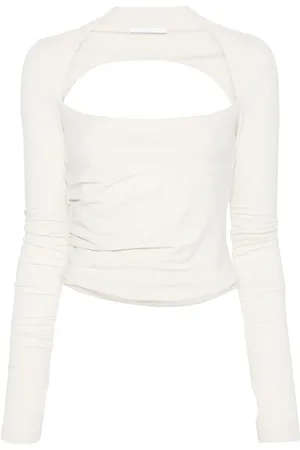 Helmut Lang Top manga larga con espalda abierta
