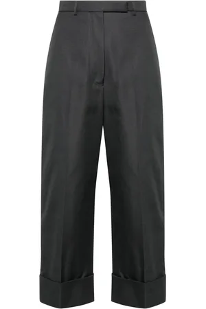 Thom Browne Pantalones de lona con tiro alto