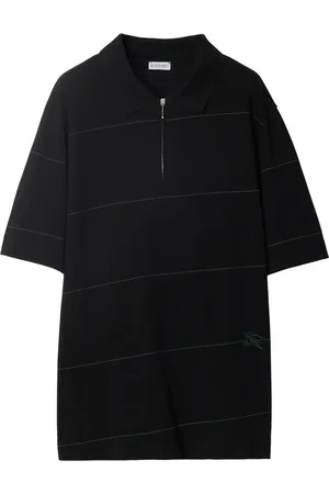 Burberry Playera tipo polo con logo bordado y motivo de rayas