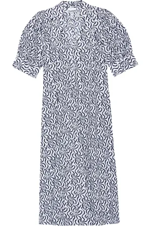 Ganni Vestido midi con estampado gráfico