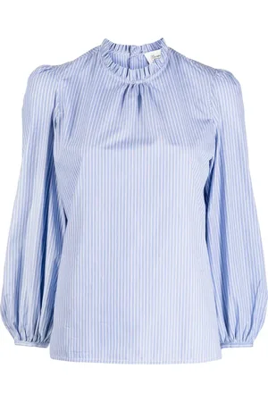 BONPOINT Blusa con volantes en el cuello y motivo de rayas diplomáticas