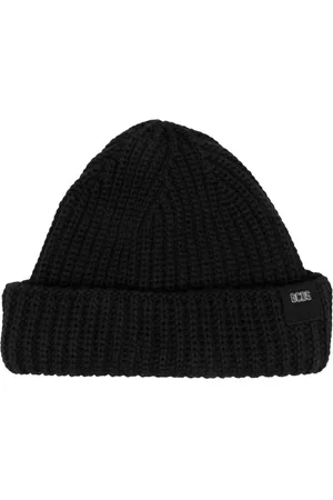 GCDS Gorro tejido de canalé con parche del logo
