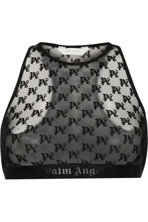 Palm Angels Brasier de encaje con motivo de monograma