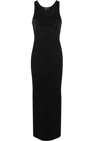BLUMARINE Vestido largo con logo estampado