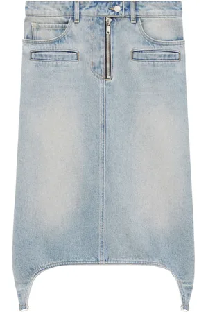 Courrèges Falda midi de mezclilla con tirantes