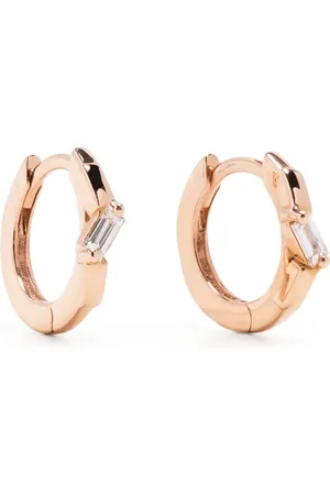 Suzanne Kalan Aretes estilo huggie en oro rosa de 18kt con diamantes