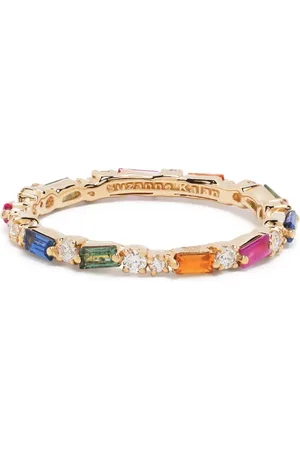 Suzanne Kalan Anillo en oro amarillo de 18kt con diamantes y zafiro