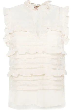 Twin-Set Blusa sin mangas con encaje floral