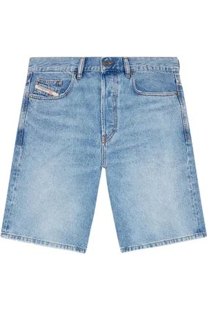 Diesel Shorts de mezclilla rectos con parche del logo
