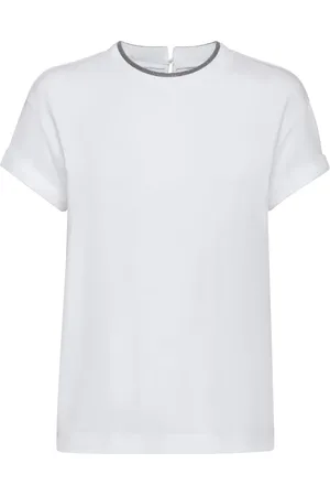 Brunello Cucinelli Playera con ribetes en contraste
