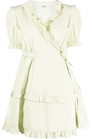 B+AB Vestido bordado con volantes