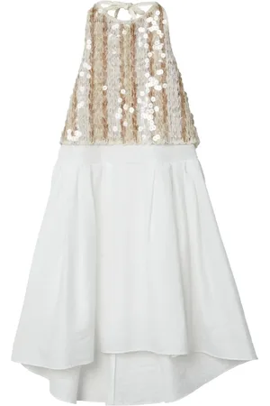 Brunello Cucinelli Vestido con detalles lentejuelas y cuello halter