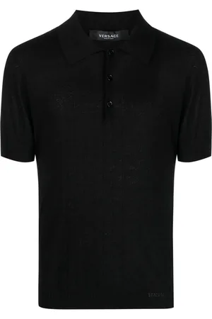VERSACE Playera tipo polo de tejido calado La Greca