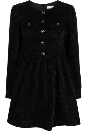 B+AB Vestido manga larga con hilos metalizados