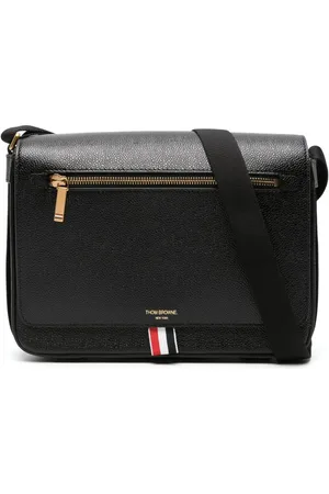 Thom Browne Bolsa estilo reportero con sello del logo