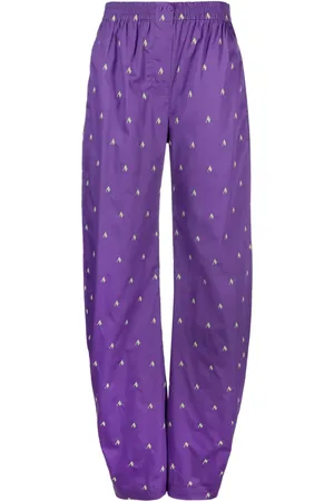The Attico Pantalones anchos con logo estampado