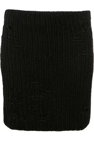 J.W.Anderson Falda midi tejida con efecto envejecido