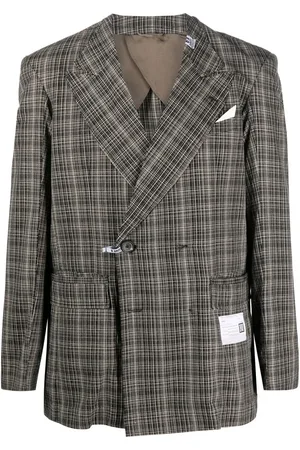 Maison Mihara Yasuhiro Blazer con cuadros estampados