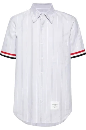 Thom Browne Camisa con motivo de rayas y bordes RWB