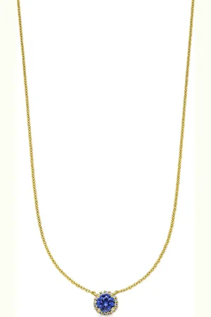 VEYNOU Collar Ava en oro amarillo reciclado de 14kt con diamantes y zafiros