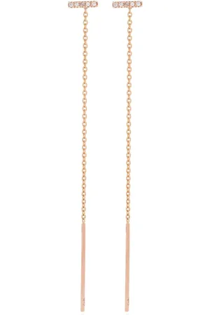 GOLD Aretes Line Balance en oro rosa de 18kt con diamante