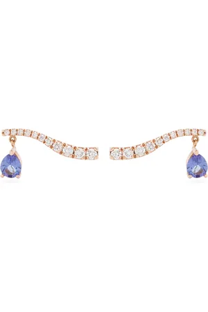 GOLD Aretes Sasa Crawler en oro rosa de 18kt con diamante