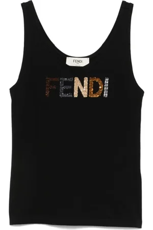 Fendi Camiseta con logo de lentejuelas