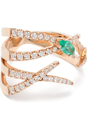 GOLD Anillo Jardín de Aire Crawler en oro rosa de 18kt con diamantes