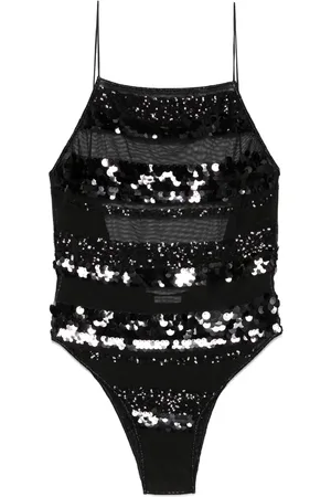Oseree Traje de baño con rayas de lentejuelas