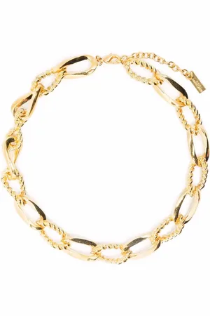 Saint Laurent Collar de cadena con baño de oro