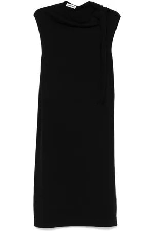 Jil Sander Vestido midi de tejido fino con detalle drapeado