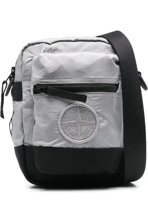 Stone Island Mochila tipo mensajero con logo en relieve