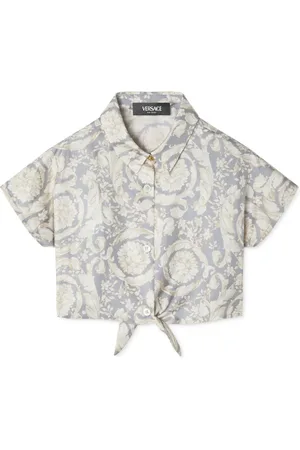 VERSACE Camisa de seda con estampado Barocco