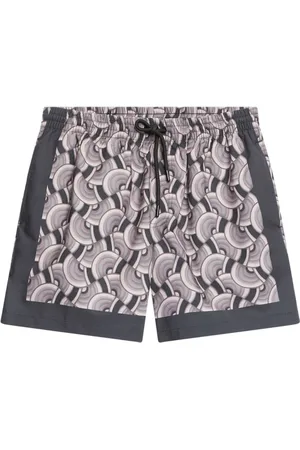 DRIES VAN NOTEN Shorts de playa con estampado geométrico