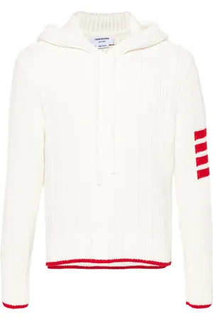 Thom Browne Hoodie de canalé con ribete en contraste