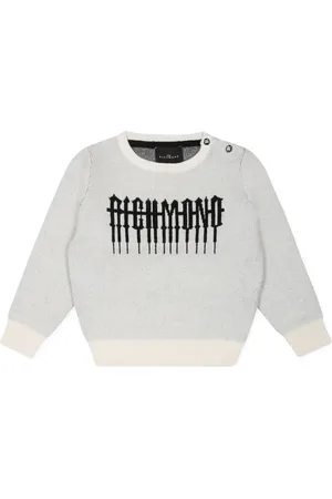 John Richmond Suéter con logo en intarsia