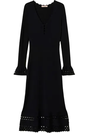Twin-Set Vestido midi con ribete festoneado