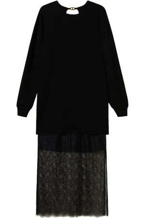 Twin-Set Vestido con paneles de encaje