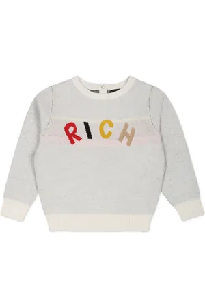 John Richmond Suéter con logo en intarsia