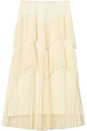 Twin-Set Falda larga de tul con diseño plisado