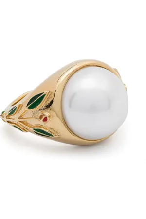 Casablanca Anillo de sello con perla artificial