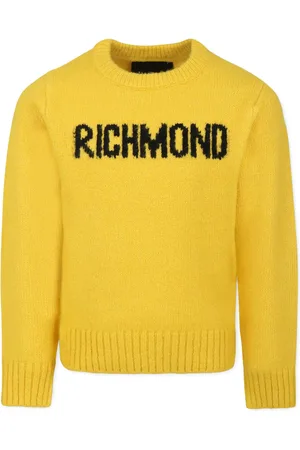 John Richmond Suéter con logo en intarsia