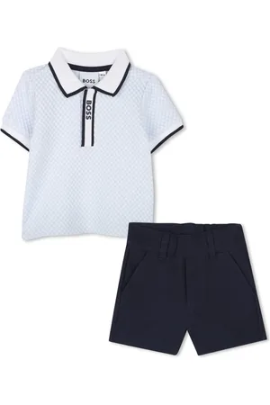 HUGO BOSS Set de shorts y playera tipo polo con logo estampado