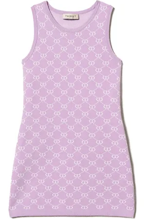 Twin-Set Vestido con logo en intarsia