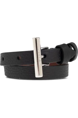 Alexander McQueen Pulsera con doble tira y barra en T